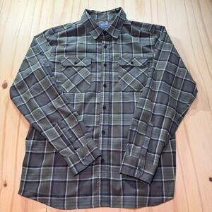 Mountain Hardwear Flannel Shirt Men’s Large Green Plaid Button Up Long Sleeve
